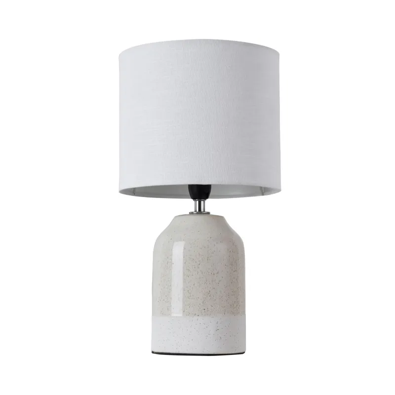 Lampe à poser Sandy Glow max20W E14 Blanc/Beige 230V tissu/céramique