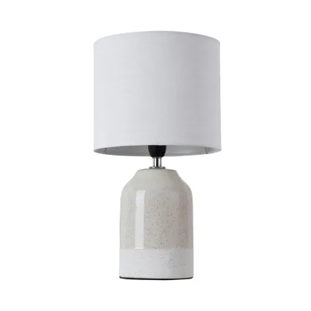 Lampe à poser Sandy Glow max20W E14 Blanc/Beige 230V tissu/céramique