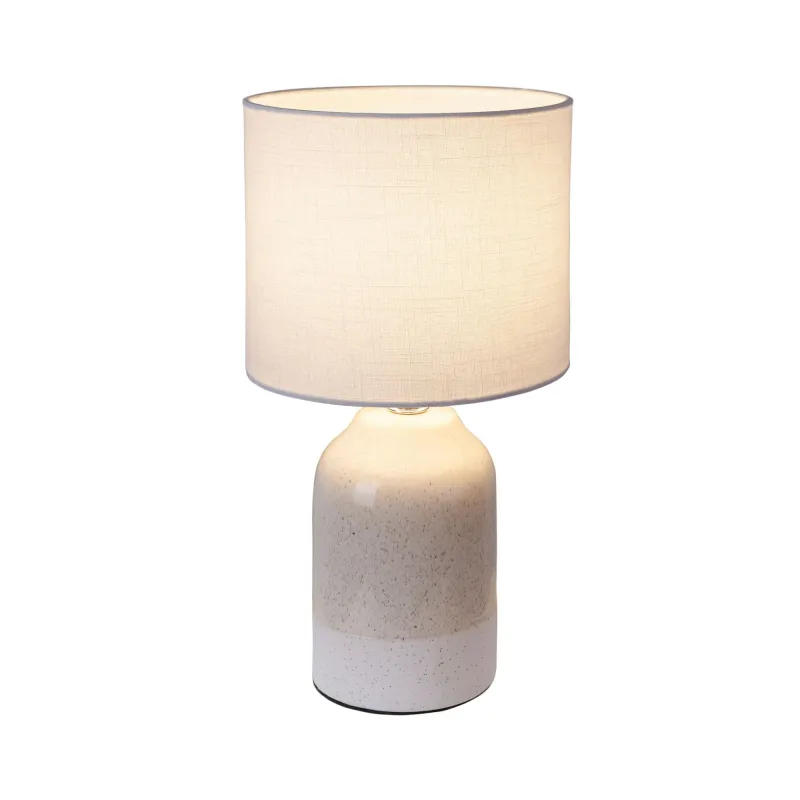 Lampe à poser Sandy Glow max20W E14 Blanc/Beige 230V tissu/céramique