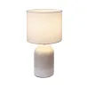 Lampe à poser Sandy Glow max20W E14 Blanc/Beige 230V tissu/céramique