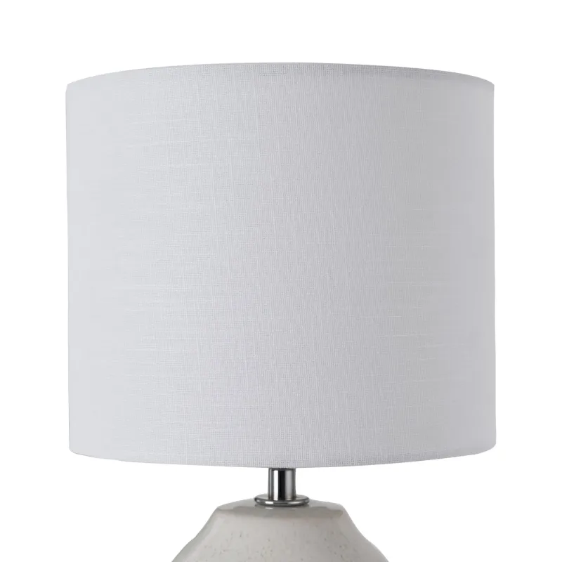 Lampe à poser Sandy Glow max20W E14 Blanc/Beige 230V tissu/céramique