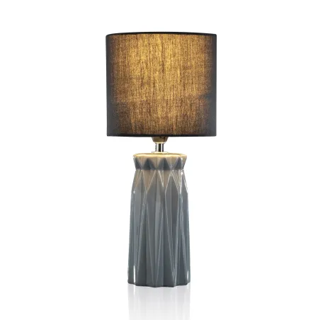 Lampe à poser Sandy Glow max20W E14 Blanc/Gris 230V tissu/céramique