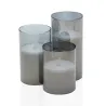 Kit 3 bougies cire Classy Smokey candle Pile Gris/Blanc verre/cire