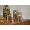 Kit 3 bougies cire Classy Smokey candle Pile Gris/Blanc verre/cire