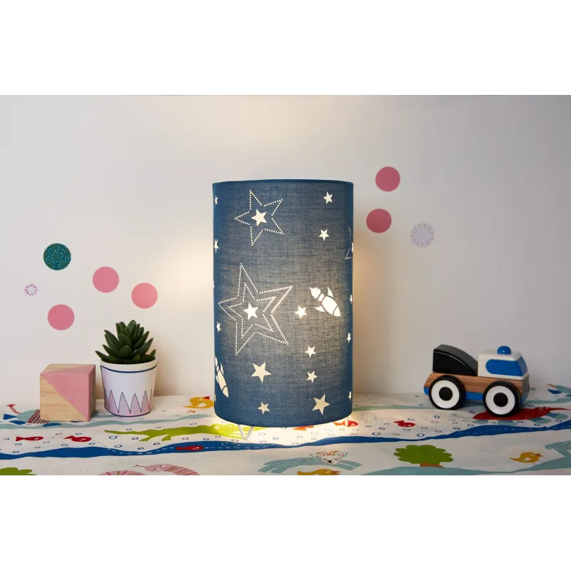 Lampe à poser Cute Universe Lamp max.20W E14 Bleu 230V tissu/métal