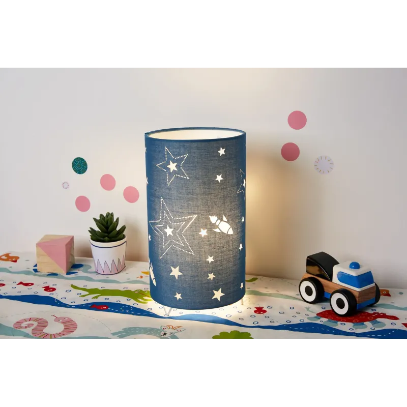 Lampe à poser Cute Universe Lamp max.20W E14 Bleu 230V tissu/métal