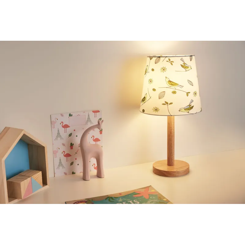Cute Bird Lamp max.20W E27 Blanc 230V tissu/bois