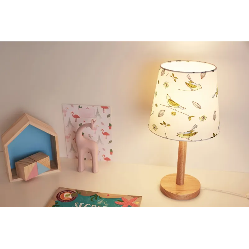 Cute Bird Lamp max.20W E27 Blanc 230V tissu/bois