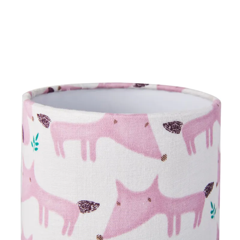 Cute Fox Lamp Lampe à poser max.20W E27 Blanc/Rose 230V tissu/métal