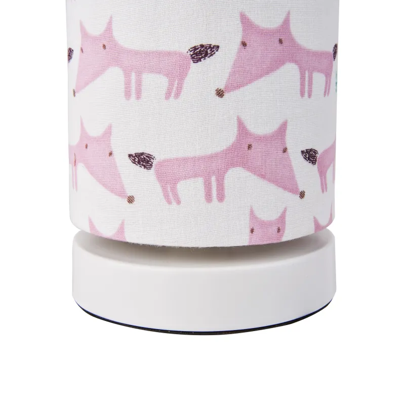 Cute Fox Lamp Lampe à poser max.20W E27 Blanc/Rose 230V tissu/métal