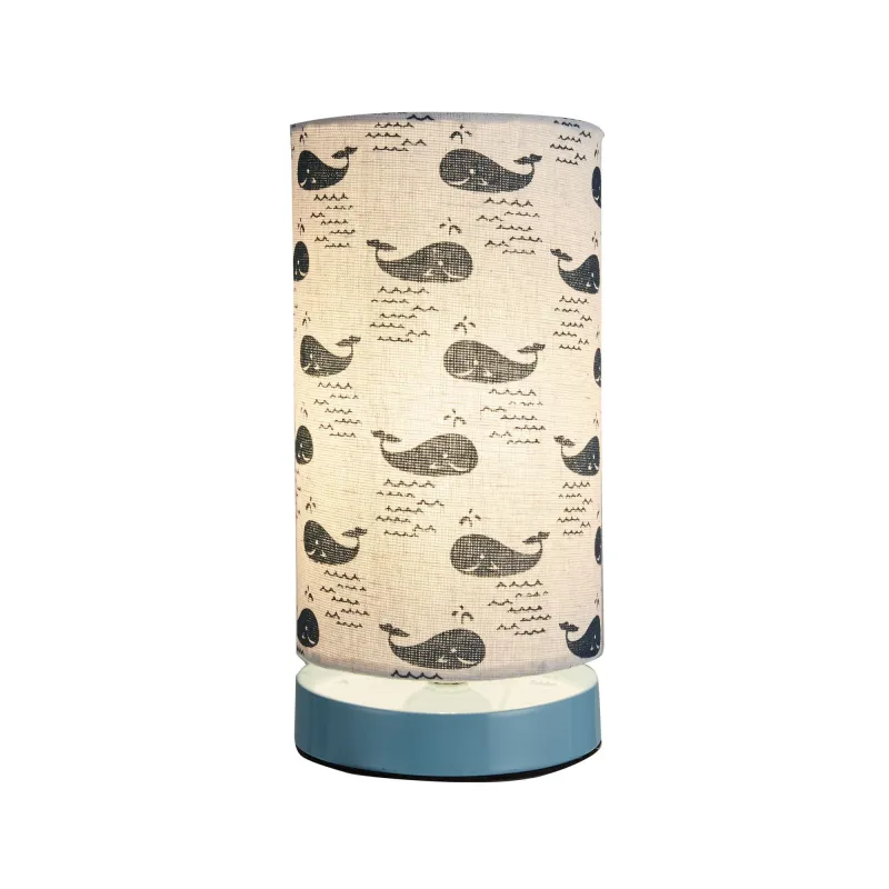 Cute Whale Lamp lampe à poser max.20W E27 Blanc/Bleu 230V tissu/métal