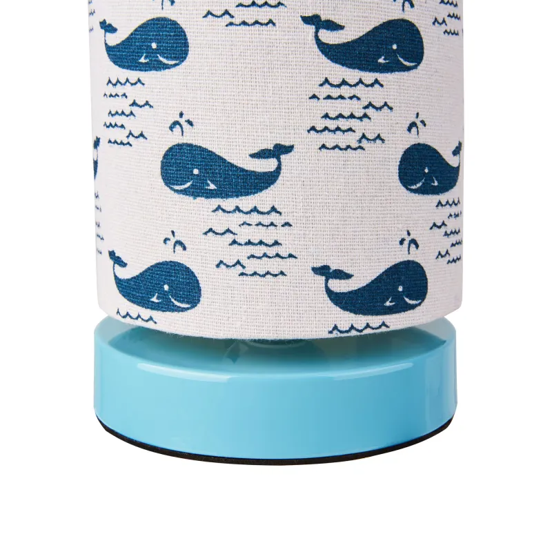 Cute Whale Lamp lampe à poser max.20W E27 Blanc/Bleu 230V tissu/métal
