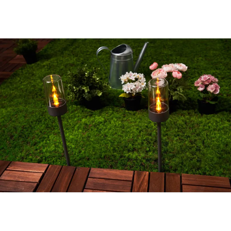 Sunshine Happiness Solar earth spike Kit de 2 ext Noir métal/synthétique