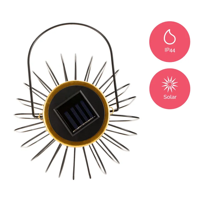 Sunshine Wonder Solar lantern extérieur Noir/Doré métal