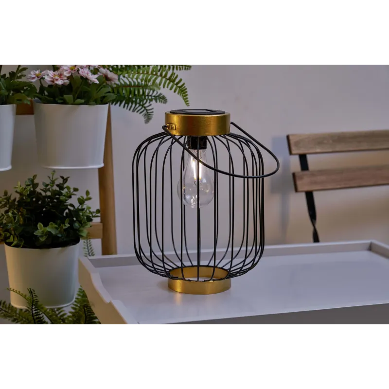 Sunshine Wonder Solar lantern extérieur Noir/Doré métal