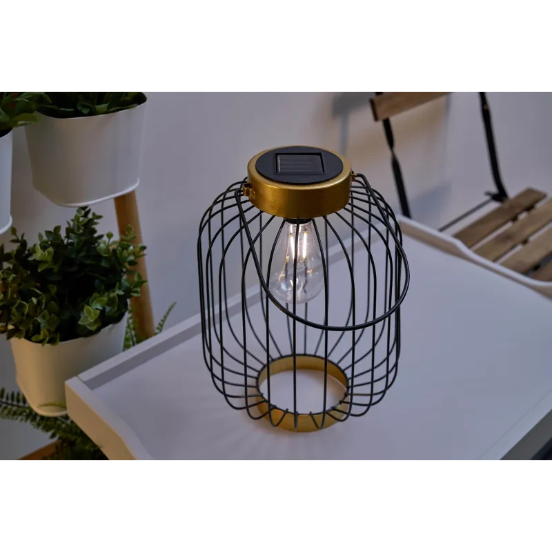 Sunshine Wonder Solar lantern extérieur Noir/Doré métal