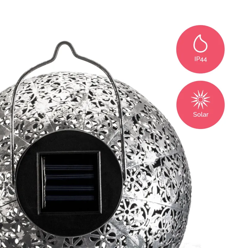 Sunshine Aura Solar lantern ext Argent Argent métal