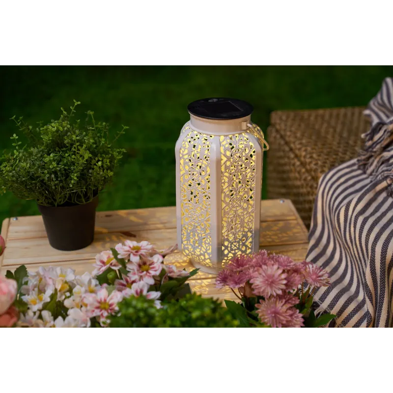 Sunshine Kiss Solar lantern extérieur Blanc métal