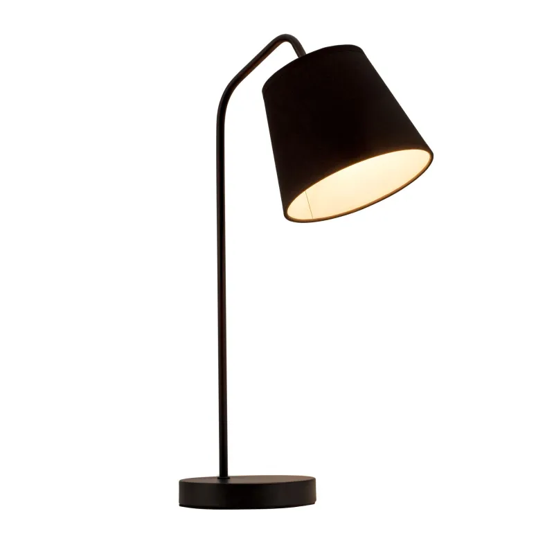 True Elegance Lampe à poser max20W E14 Noir 230V Métal/tissu