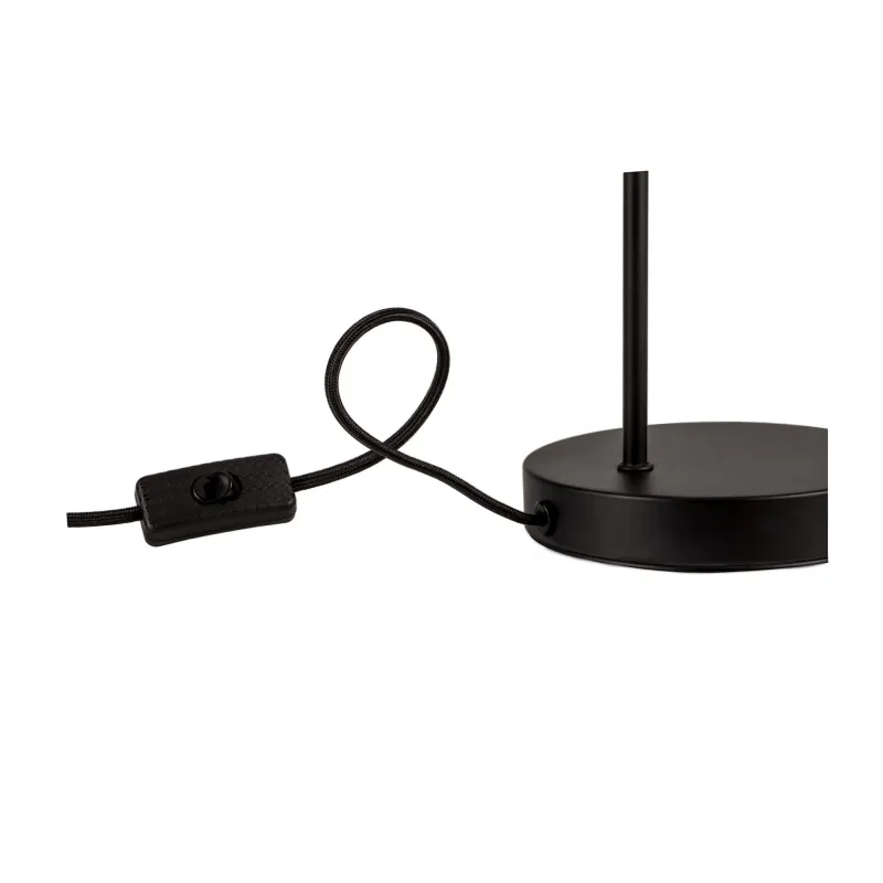 True Elegance Lampe à poser max20W E14 Noir 230V Métal/tissu