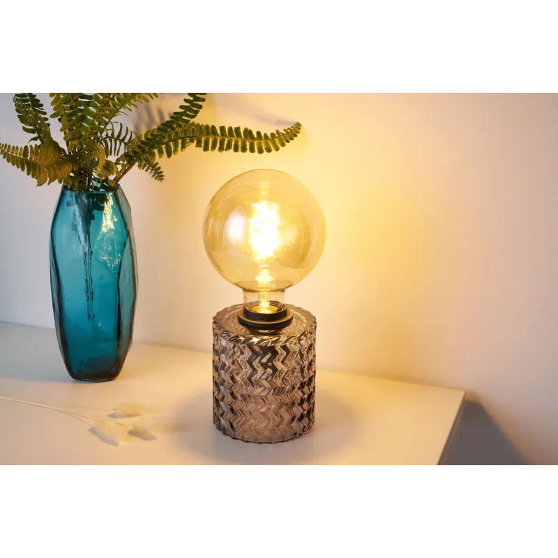 Crystal Smoke Lampe à poser max20W E27 Verre fumé 230V Verre