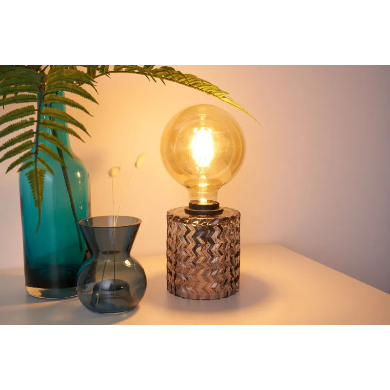 Crystal Smoke Lampe à poser max20W E27 Verre fumé 230V Verre