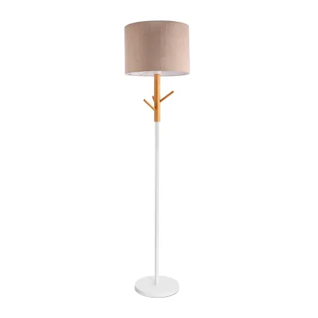 Grand Romance Lampadaire max20W E27 Blanc/Beige 230 V tissu/métal/bois