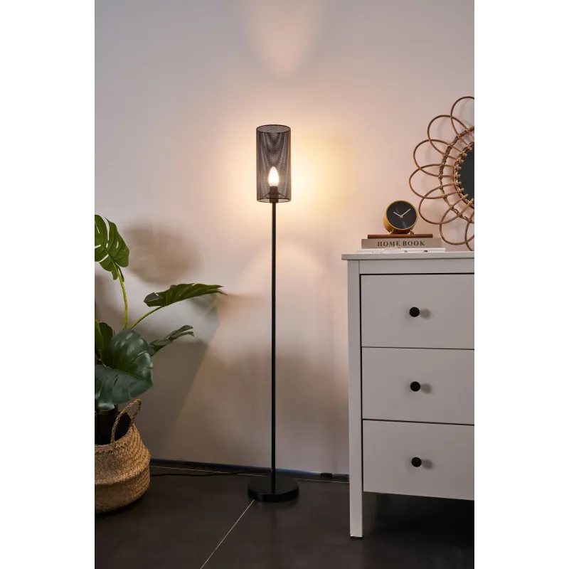 Black Mesh Lampadaire max20W E14 Noir 230V Métal