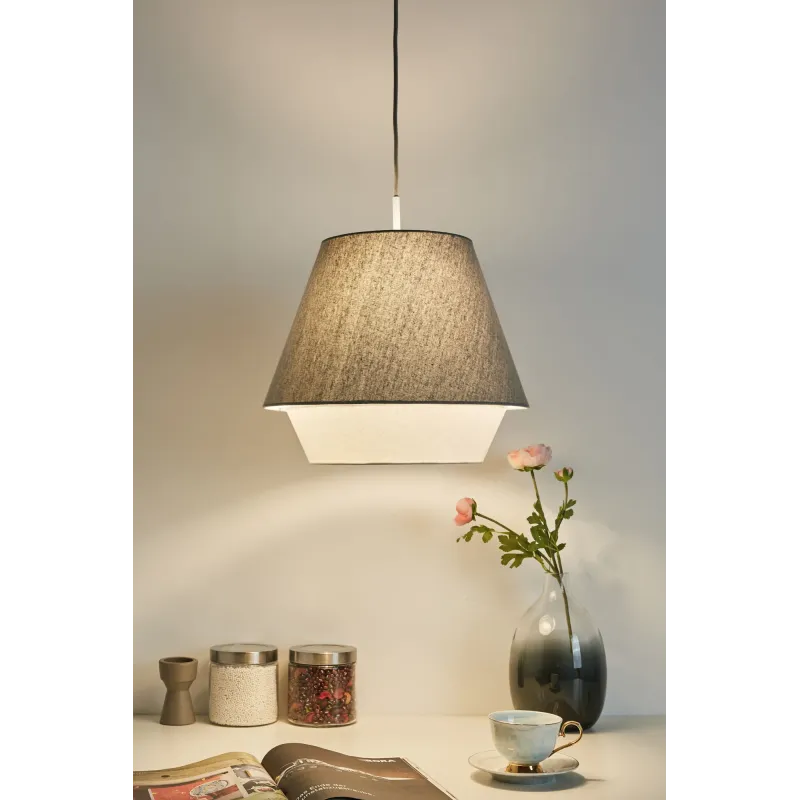 Noble Delight Suspension max20W E27 Gris 230V tissu