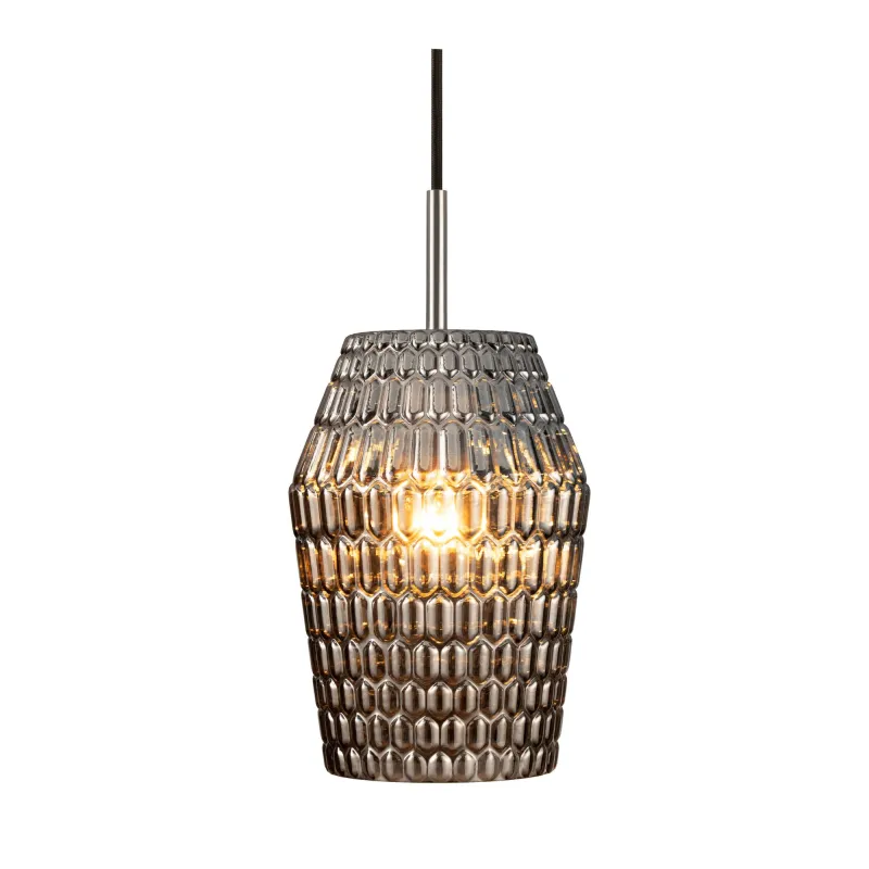 Crystal Sparkle suspension max20W E27 Verre fumé/Noir 230V Verre