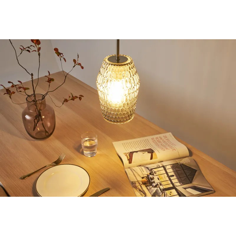 Crystal Sparkle suspension max20W E27 Verre fumé/Noir 230V Verre