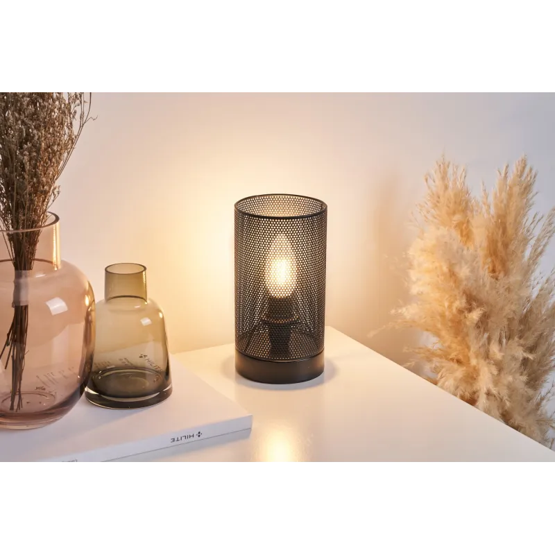 Black Mesh Lampe à poser max20W E14 Noir 230V Métal