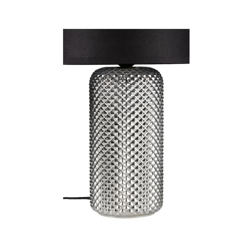 Bright Jewel Lampe à poser max20W E27 Verre fumé//Noir 230V Verre/tissu