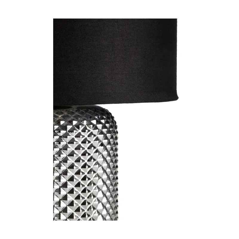 Bright Jewel Lampe à poser max20W E27 Verre fumé//Noir 230V Verre/tissu