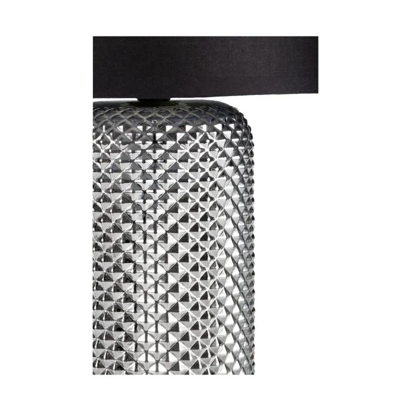 Bright Jewel Lampe à poser max20W E27 Verre fumé//Noir 230V Verre/tissu