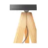 Wood Love Lampe à poser max20W E14 Gris 230V Bois/tissu