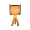 Wood Love Lampe à poser max20W E14 Gris 230V Bois/tissu