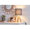Wood Love Lampe à poser max20W E14 Gris 230V Bois/tissu