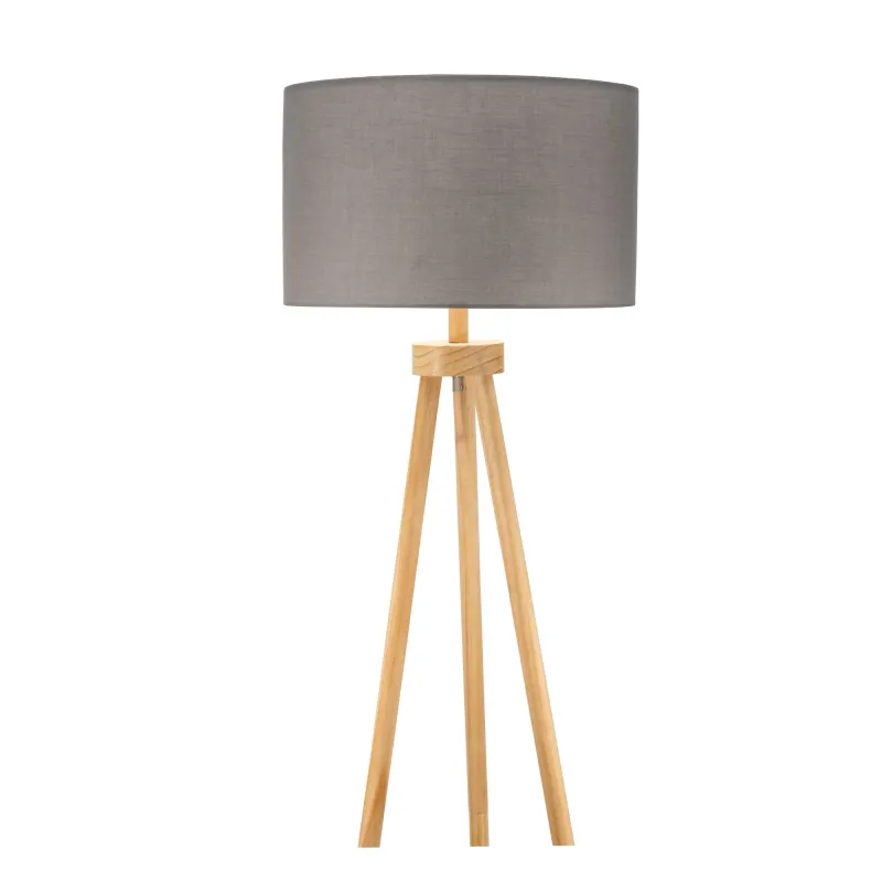 Grand Coziness Lampadaire max20W E27 Gris 230V tissu/Bois