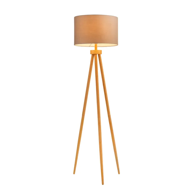 Grand Coziness Lampadaire max20W E27 Gris 230V tissu/Bois