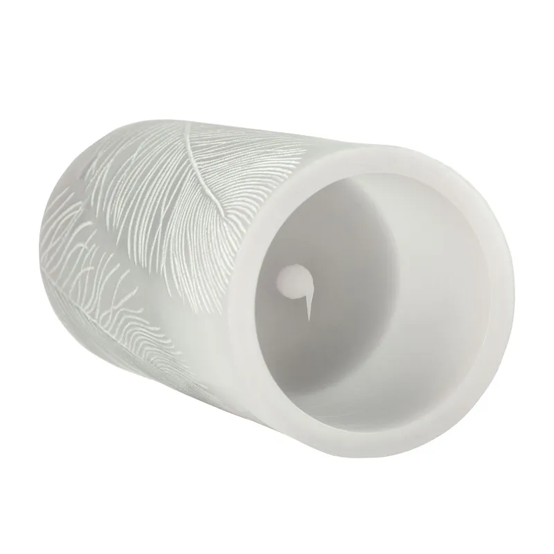 Cosy Feather Candle Bougie de cire x2 Kit Minuterie pile Gris Cire