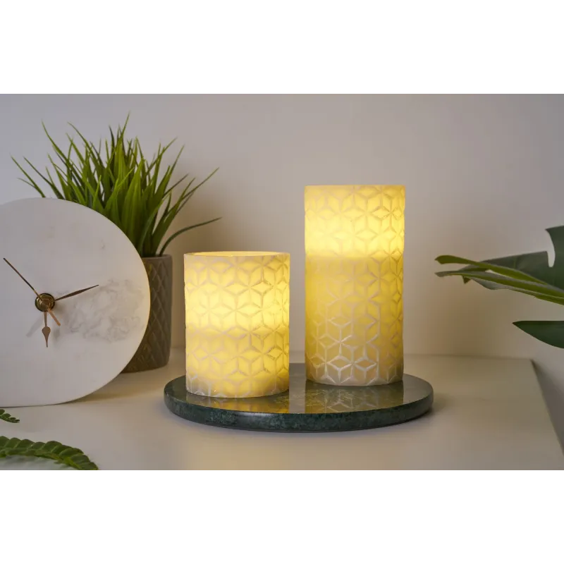 Cosy Ornament Candle bougie de cire x2 Kit Minuterie pile Beige Cire