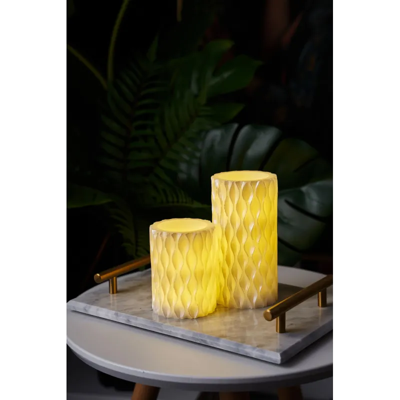 Cosy Pearl Candle Bougie de cire x2 Kit Minuterie pile Blanc Cire