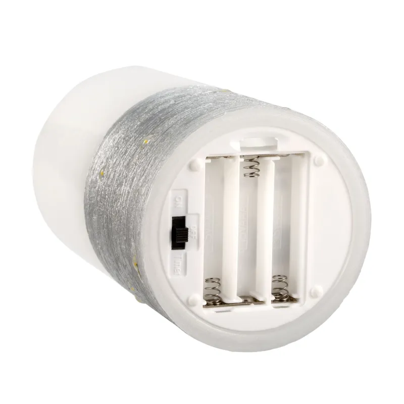 Cosy Lights Candle Bougie de cire x2 Kit Minuterie pile Blanc/Argent Cire