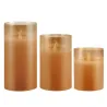 Classy Golden Candle Bougie de cire x2 Kit Minuterie pile Doré Verre/Cire