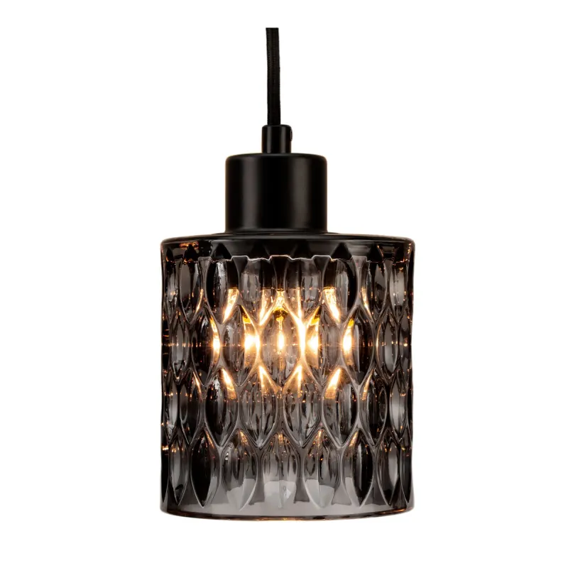 Gleaming Magic Suspension max20W E27 Noir/Verre fumé 230V Verre