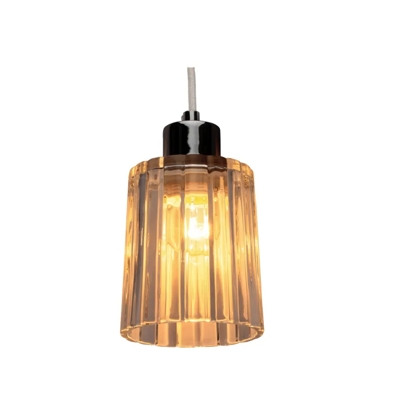 Gleaming White Suspension max20W E27 Verre/Chromr 230V Verre