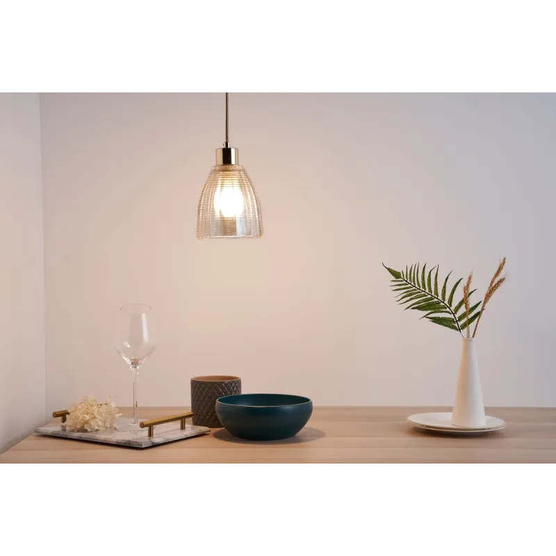 Gleaming Gold Suspension max25W E27 Verre/Doré/Laiton 230V Verre