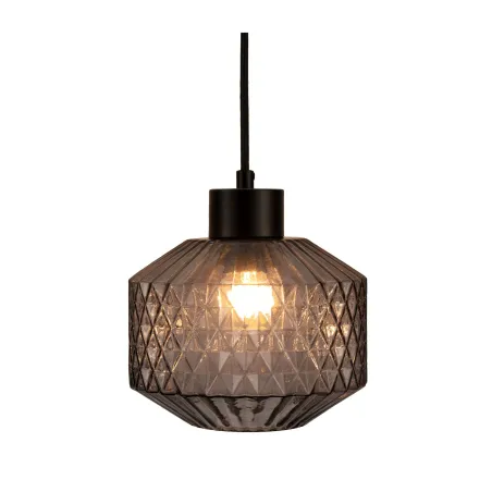 Gleaming Smoke Suspension max25W E27 Verre/Verre fumé/Noir 230V