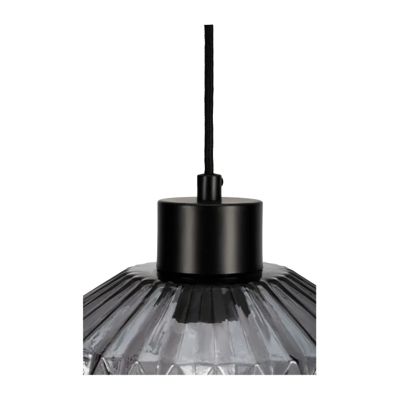 Gleaming Smoke Suspension max25W E27 Verre/Verre fumé/Noir 230V